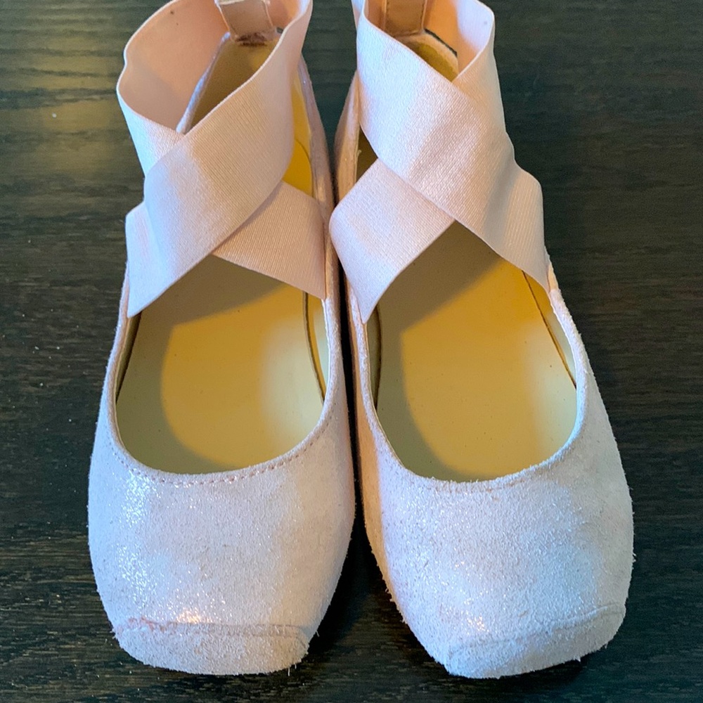 Janie and Jack pink ballet flats sz 10c GUC